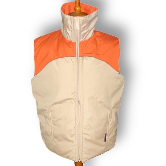 Vintage Windbreaker Outerwear Sportswear Mens Vest Size Med Orange Tan Retro - Picture 3 of 8